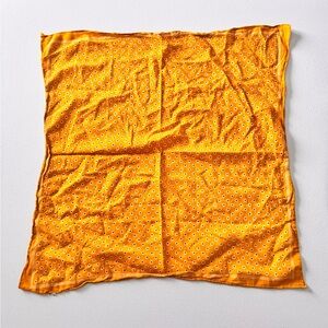 White Flower Print Yellow Bandana